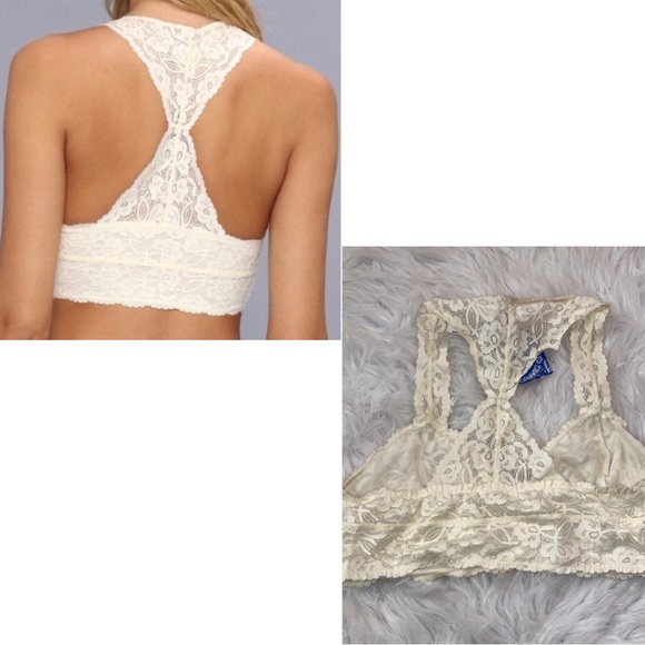 FREE PEOPLE
Intimately Fp Lace Racerback Bralette In Cream - Picture 2 of 9